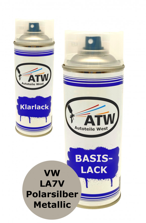 Autolack für VW LA7V Polarsilber Metallic +400ml Klarlack Set